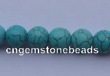 CTU07 15.5 inches 16mm round blue turquoise strand beads Wholesale