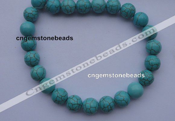 CTU08 15.5 inches 18mm round blue turquoise strand beads Wholesale