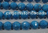 CTU1633 15.5 inches 10mm faceted round synthetic turquoise beads