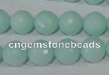 CTU2575 15.5 inches 12mm faceted round synthetic turquoise beads