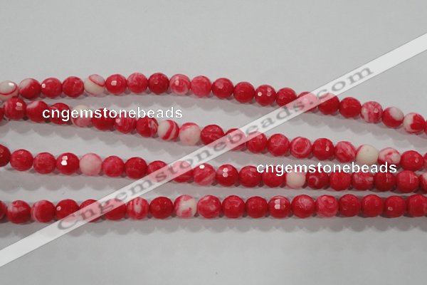 CTU2622 15.5 inches 8mm faceted round synthetic turquoise beads