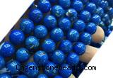 CTU3156 15 inches 10mm round gold vein howlite turquoise beads