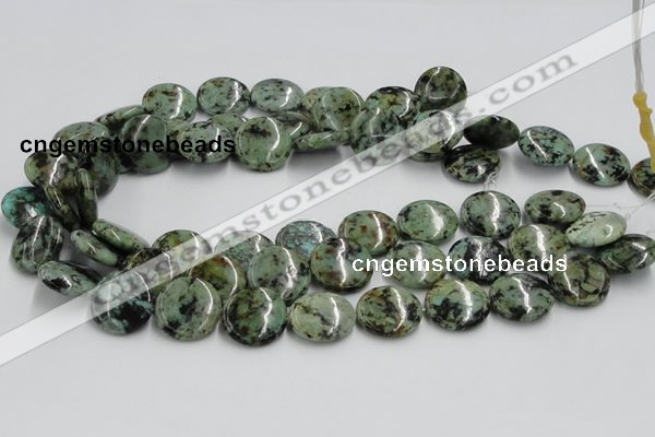 CTU417 15.5 inches 20mm flat round African turquoise beads wholesale