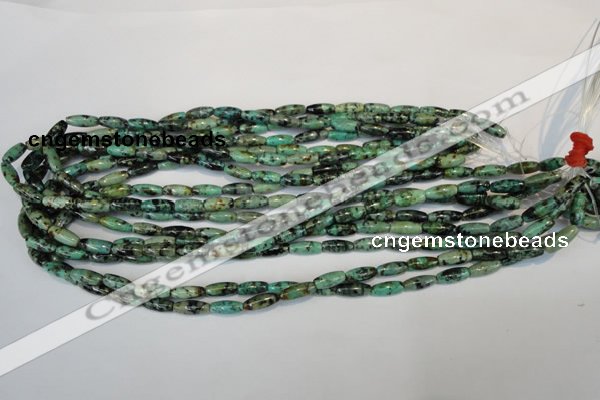 CTU486 15.5 inches 5*12mm rice African turquoise beads wholesale