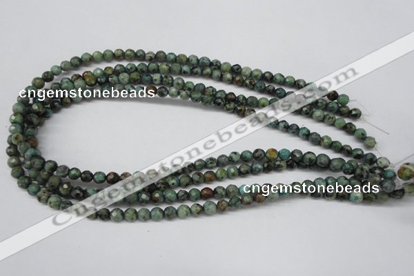 CTU551 15.5 inches 6mm faceted round African turquoise beads