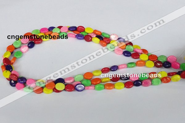 CTU715 15.5 inches 8*10mm oval dyed turquoise beads wholesale