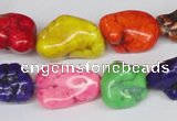 CTU741 15.5 inches 10*16mm nuggets dyed turquoise beads wholesale