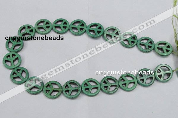 CTU898 15.5 inches 20mm coin dyed turquoise beads wholesale