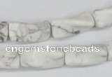 CTW134 15.5 inches 9*20mm twisted trihedron white howlite beads