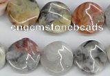 CTW16 15.5 inches 16mm twisted coin crazy lace agate beads wholesale