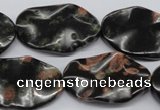 CTW304 15.5 inches 18*25mm wavy oval red & green dalmation jasper beads