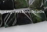 CTW359 15.5 inches 16*16mm twisted square moss agate beads