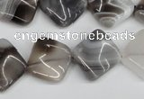 CTW43 15.5 inches 15*15mm twisted diamond botswana agate beads