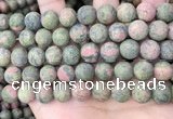 CUG193 15.5 inches 10mm round matte unakite beads wholesale