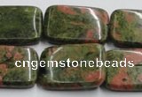 CUG54 16 inches 22*30mm rectangle natural unakite gemstone beads