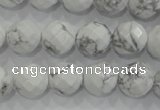 CWB214 15.5 inches 12mm faceted round natural white howlite beads
