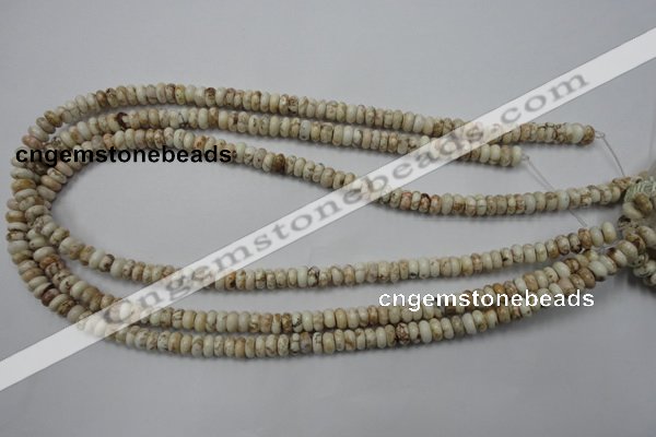 CWB320 15.5 inches 3*6mm rondelle natural howlite turquoise beads