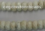 CWB327 15.5 inches 6*10mm faceted rondelle howlite turquoise beads