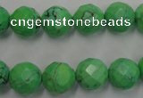 CWB393 15.5 inches 10mm faceted round howlite turquoise beads
