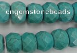 CWB453 15.5 inches 10*14mm faceted rondelle howlite turquoise beads