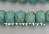 CWB457 15.5 inches 12*16mm faceted rondelle howlite turquoise beads