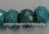 CWB460 15.5 inches 13*18mm faceted rondelle howlite turquoise beads