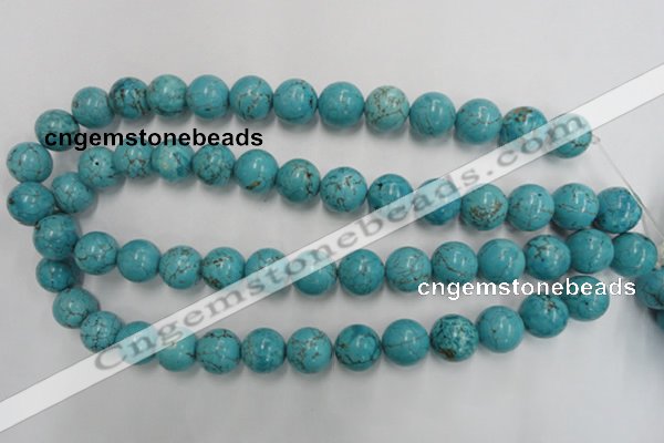 CWB559 15.5 inches 14mm round howlite turquoise beads wholesale