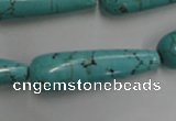 CWB679 15.5 inches 10*38mm teardrop howlite turquoise beads wholesale