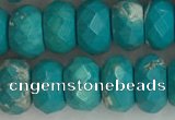 CWB905 15.5 inches 6*10mm faceted rondelle howlite turquoise beads