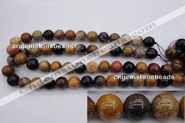 CWJ265 15.5 inches 14mm round wood jasper gemstone beads wholesale