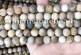 CWJ442 15.5 inches 8mm round matte wood jasper beads wholesale