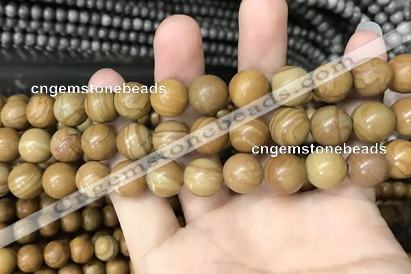 CWJ514 15.5 inches 12mm round wooden jasper beads wholesale