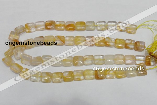 CYC12 15.5 inches 14*14mm square yellow crystal quartz beads