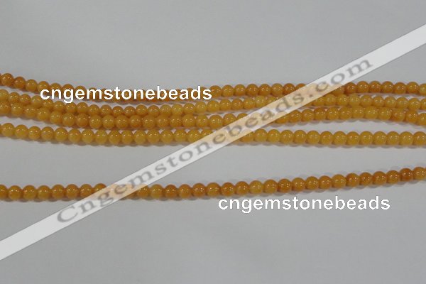 CYJ158 15.5 inches 4mm round yellow jade beads wholesale