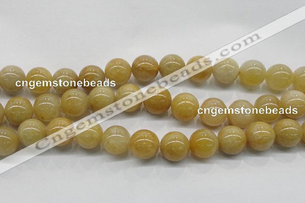 CYJ405 15.5 inches 14mm round yellow jade gemstone beads