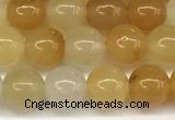 CYJ655 15 inches 4mm round yellow jade beads