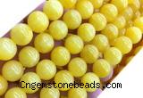 CYJ670 15 inches 12mm round dyed yellow jade beads wholesale