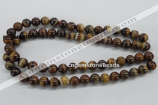 CZJ172 15.5 inches 12mm round iron zebra jasper beads wholesale