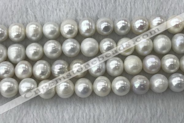 FWP115 15 inches 10mm - 11mm potato grey freshwater pearl strands