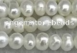 FWP16 14.5 inches 3.2mm - 3.7mm potato white freshwater pearl strands