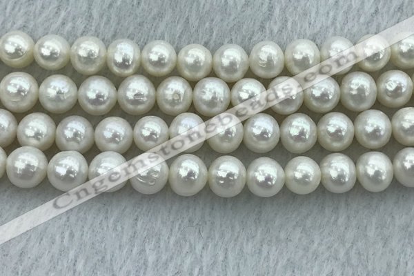 FWP86 15 inches 8mm - 9mm potato white freshwater pearl strands