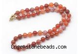 GMN7758 18 - 36 inches 8mm, 10mm round fire agate beaded necklaces