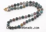 GMN7766 18 - 36 inches 8mm, 10mm round Indian agate beaded necklaces
