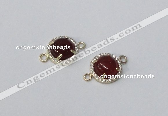 NGC1012 10mm flat round agate gemstone connectors wholesale