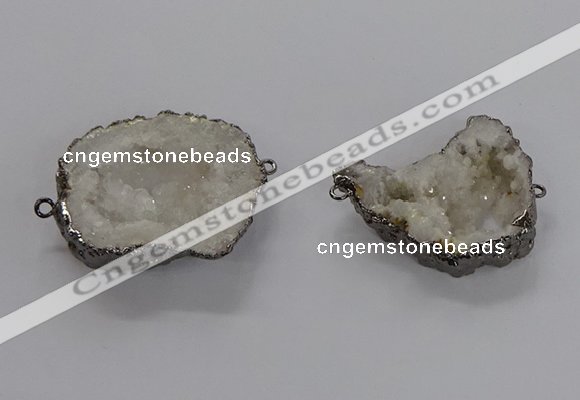 NGC1250 30*40mm - 40*45mm freefrom druzy agate connectors wholesale