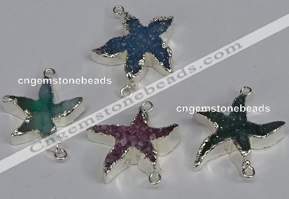 NGC1353 18*20mm - 20*22mm star druzy agate connectors