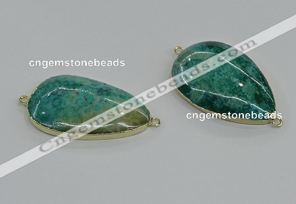 NGC1911 25*30mm - 30*40mm flat teardrop fossil coral connectors