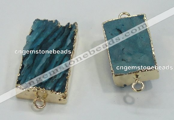 NGC199 15*25mm - 20*35mm rectangle druzy agate connectors