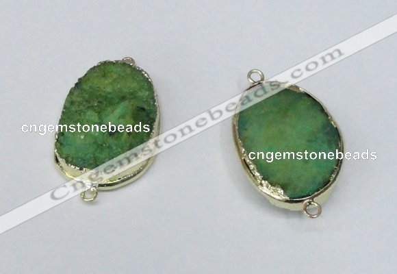 NGC232 20*30mm - 25*35mm freeform plated druzy agate connectors