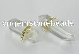NGC266 15*45mm - 18*50mm faceted nuggets white crystal connectors